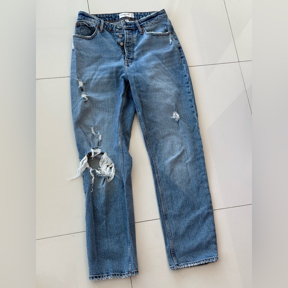 Abercrombie & Fitch Distressed Blue Jeans